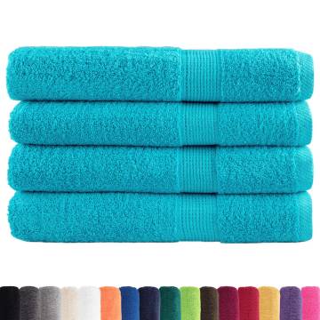  Premium Towels SOLUND 4 pcs Turquoise 100x200 cm 600 gsm