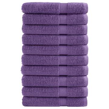  Premium Sauna Towels SOLUND 10 pcs Purple 80x200 cm 600 gsm