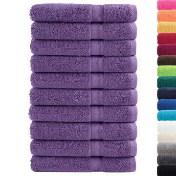  Premium Sauna Towels SOLUND 10 pcs Purple 80x200 cm 600 gsm