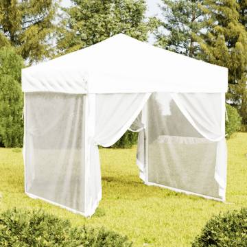  Folding Party Tent with Sidewalls White 2x2 m