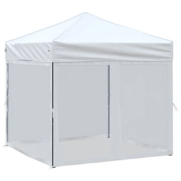  Folding Party Tent with Sidewalls White 2x2 m