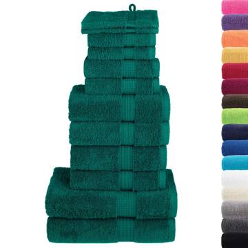  12 Piece Premium Towel Set SOLUND Green 600 gsm