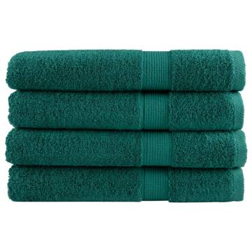  Premium Sauna Towels SOLUND 4 pcs Green 80x200 cm 600 gsm