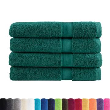  Premium Sauna Towels SOLUND 4 pcs Green 80x200 cm 600 gsm