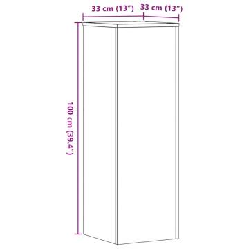  Plant Stands 2 pcs Concrete Grey 33x33x100 cm Engineered Wood