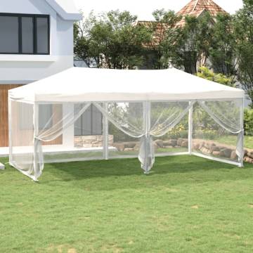  Folding Party Tent with Sidewalls White 3x6 m