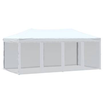  Folding Party Tent with Sidewalls White 3x6 m