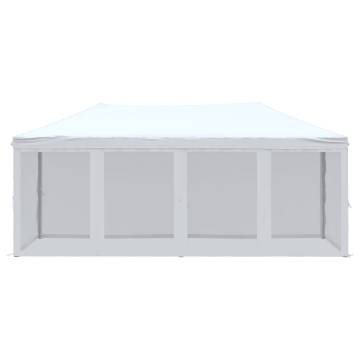  Folding Party Tent with Sidewalls White 3x6 m