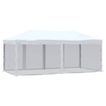  Folding Party Tent with Sidewalls White 3x6 m