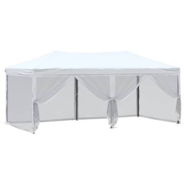  Folding Party Tent with Sidewalls White 3x6 m