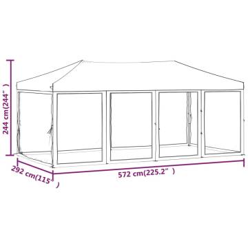  Folding Party Tent with Sidewalls White 3x6 m