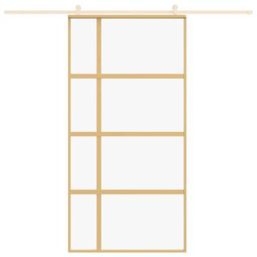 Sliding Door Gold 102.5x205 cm Clear ESG Glass and Aluminium