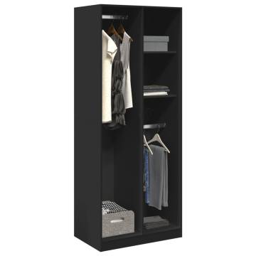  Wardrobe Black 80x50x200 cm Engineered Wood