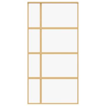 Sliding Door Gold 102.5x205 cm Clear ESG Glass and Aluminium