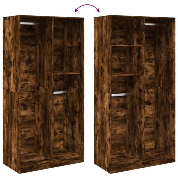  Wardrobe Smoked Oak 100x50x200 cm Engineered Wood