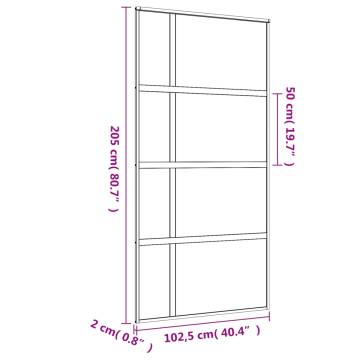 Sliding Door Gold 102.5x205 cm Clear ESG Glass and Aluminium