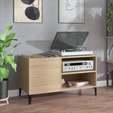  Record Cabinet Sonoma Oak 84.5x38x48 cm Engineered Wood