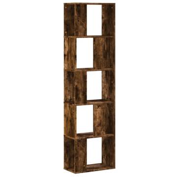  Bookcase 5-Tier Smoked Oak 45x23.5x162.5 cm Engineered Wood