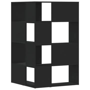  Corner Bookcase 4-Tier Black 85x85x140 cm Engineered Wood