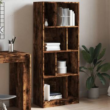  Bookcase Smoked Oak 57x28.5x141 cm Engineered Wood