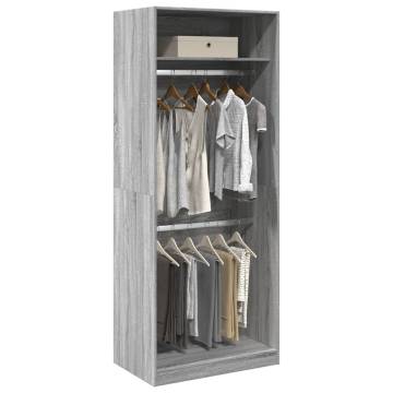  Wardrobe Grey Sonoma 80x50x200 cm Engineered Wood