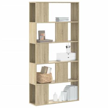  Bookcase 5-Tier Sonoma Oak 80.5x23.5x162.5 cm Engineered Wood