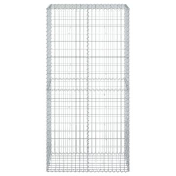  Gabion Basket with Cover 100x50x200 cm Galvanised Iron