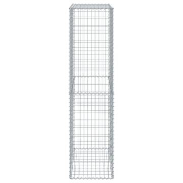  Gabion Basket with Cover 100x50x200 cm Galvanised Iron