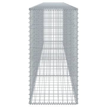  Gabion Basket with Cover 400x50x100 cm Galvanised Iron