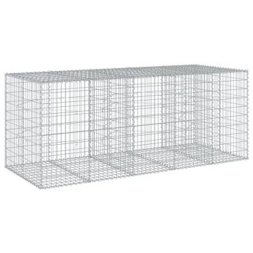  Gabion Basket with Cover 250x100x100 cm Galvanised Iron