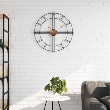  Wall Clock Black Ø60 cm Iron