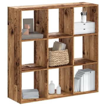  Bookcase Old Wood 102x32x102 cm Engineered Wood