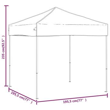  Folding Party Tent Black 2x2 m