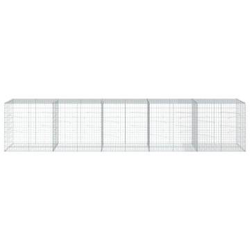  Gabion Basket with Cover 500x100x100 cm Galvanised Iron