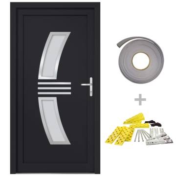  Front Door Anthracite 88x200 cm PVC