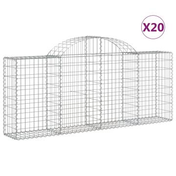 Arched Gabion Baskets 20 pcs 200x30x80/100 cm Galvanised Iron