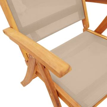  Folding Garden Chairs 6 pcs Solid Wood Acacia and Textilene