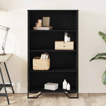  Bookcase Black 80x31x137.5 cm Engineered Wood