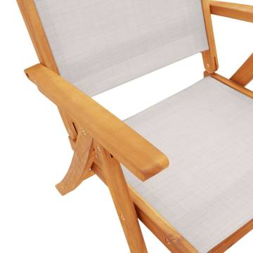  Folding Garden Chairs 6 pcs Solid Wood Acacia and Textilene