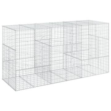  Gabion Basket with Cover 300x100x150 cm Galvanised Iron