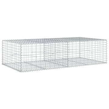  Gabion Basket with Cover 200x100x50 cm Galvanised Iron