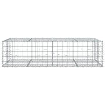  Gabion Basket with Cover 200x100x50 cm Galvanised Iron