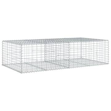  Gabion Basket with Cover 200x100x50 cm Galvanised Iron