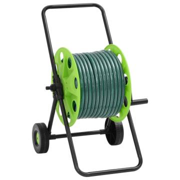  Green Hose Reel Cart with Hose Fitting Set 0.5 30 m PVC