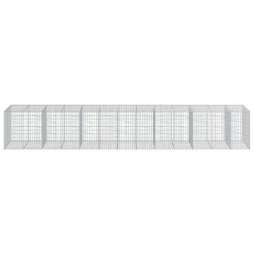  Gabion Basket with Cover 650x100x100 cm Galvanised Iron