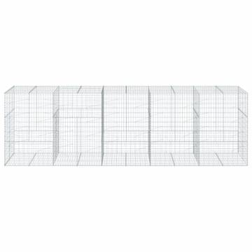  Gabion Basket with Cover 500x100x150 cm Galvanised Iron