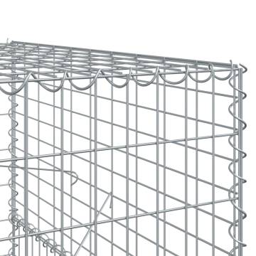  Gabion Basket with Cover 500x100x150 cm Galvanised Iron