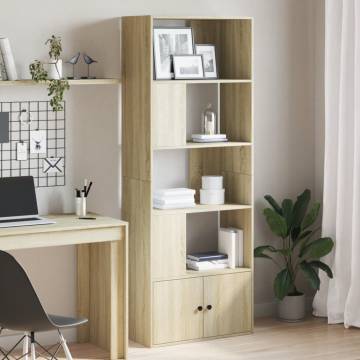  Bookcase Sonoma Oak 70x36x189 cm Engineered Wood