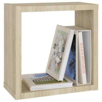  Wall Cube Shelves 4 pcs Sonoma Oak 30x15x30 cm