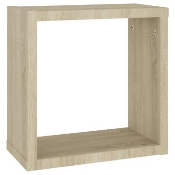  Wall Cube Shelves 4 pcs Sonoma Oak 30x15x30 cm